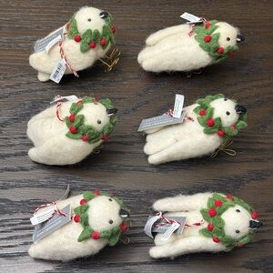 Pottery Barn Felt Dove Ornament Set of 6 – New with Tags